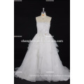 High Quality Half Sleeve Lace Wedding Dress Off Shoulder Train Full Skirt Satin Wedding Dress